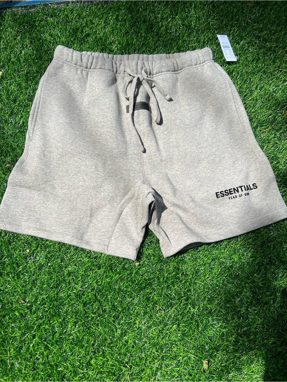 ESSENTIALS Men's Taupe Drawstring Logo Shorts